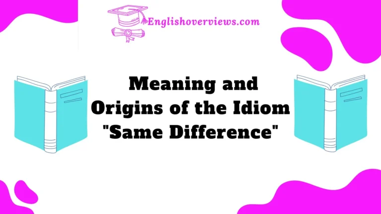 Meaning and Origins of the Idiom "Same Difference"