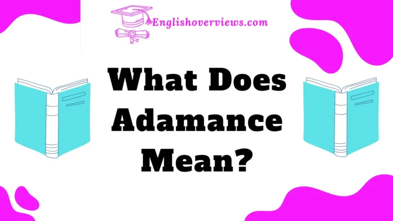 What Does Adamance Mean